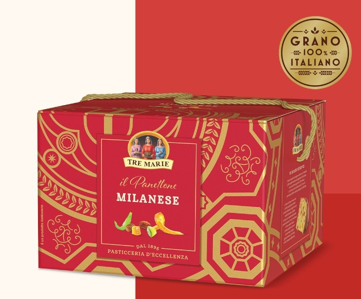 PANETTONE MILANESE IN SCATOLA REGALO 1000g TRE MARIE
